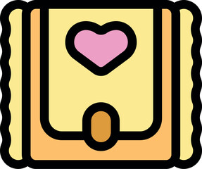 Colorful cookie box with heart symbol, perfect for gifts