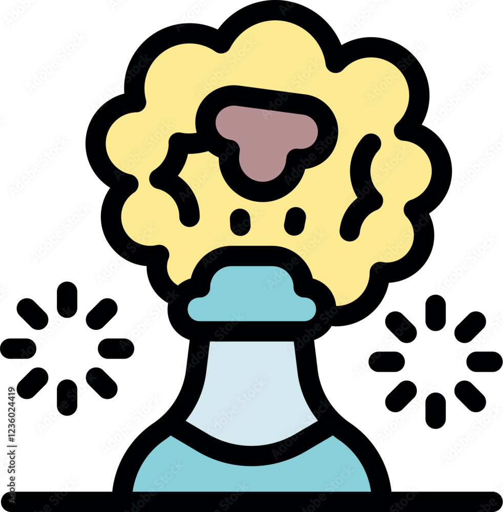 Aufkleber mushroom cloud rising from nuclear explosion with loading symbols, representing the devastating and 