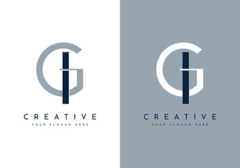Elegant Initial Letter GI Logo, Creative Lettering Logo Vector Illustration