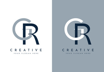 Elegant Initial Letter GR RG Logo, Creative Lettering Logo Vector Illustration