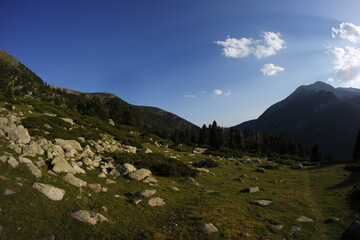 Fototapeta premium Spanish Pyrenees Mountains Golden hour