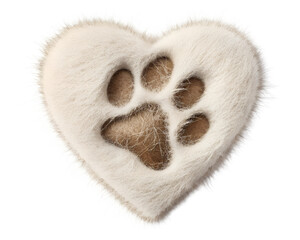 
heart 
with cat paw texture, isolated on transparent background