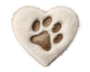 
heart 
with cat paw texture, isolated on transparent background