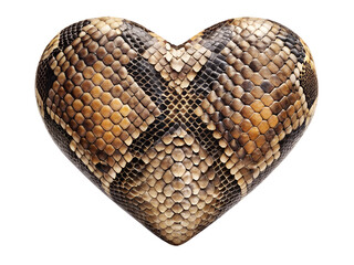 
heart 
with snake skin texture, isolated on transparent background