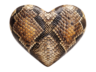 
heart 
with snake skin texture, isolated on transparent background