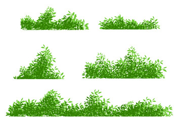 bushes background, bush vector set