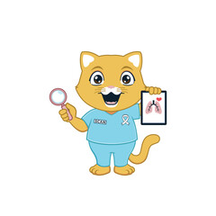 Cat pet clinic mascot logo