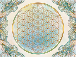 The Flower of Life pattern symbolizes spiritual enlightenment.