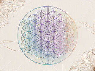 Obraz premium This design incorporates the Flower of Life for a zen aesthetic.