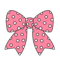 Pink Coquette ribbon bow aesthetic illustration