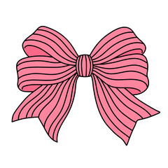 Pink Coquette ribbon bow aesthetic illustration