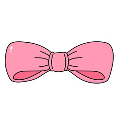 Pink Coquette ribbon bow aesthetic illustration