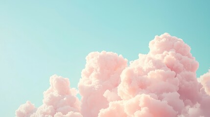 Fototapeta premium Cloudy sky background with a pastel colored, soft pastel colors.
