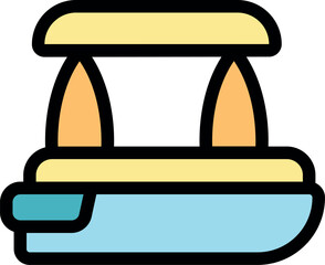 Pedal boat with canopy for rent at a lake or sea resort