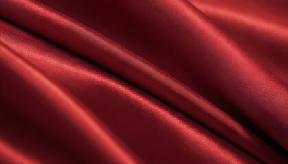 Obraz premium 4K Ultra HD Detailed Close-Up of Red Denim with Smooth Satin Waves and Soft Shadows 