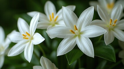 Fototapeta premium White flowers bloom, close-up, garden, dark background, greeting card