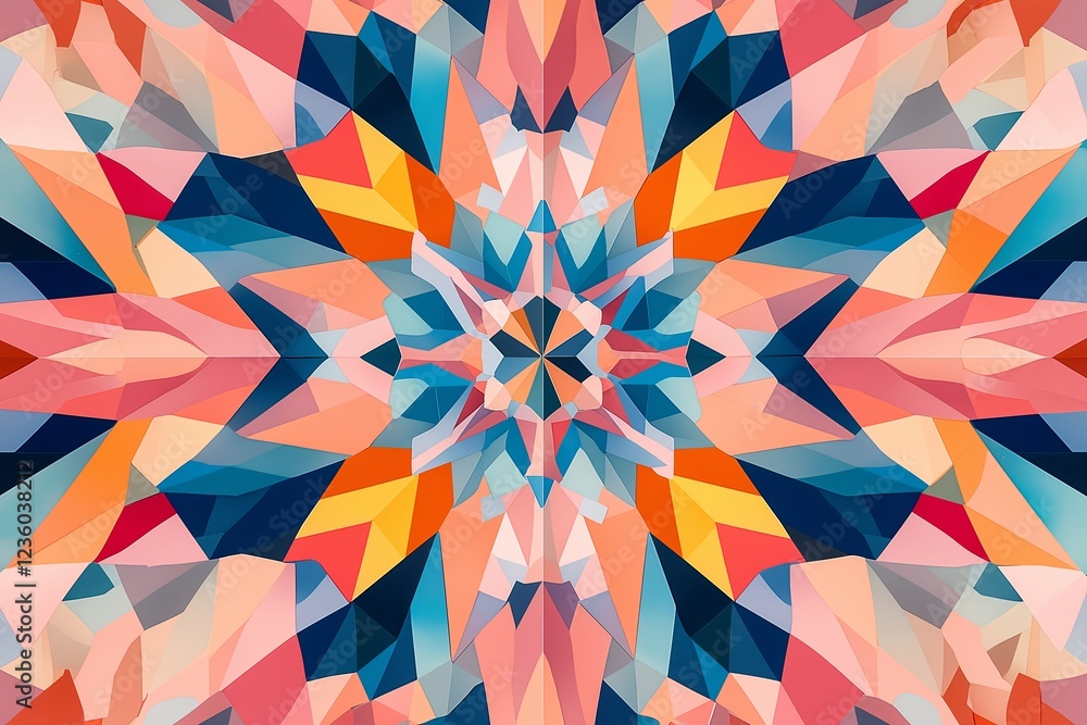 Poster A colorful kaleidoscope pattern shifting in a mesmerizing symmetrical motio