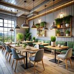 Fototapeta premium nordic style interior restaurant design