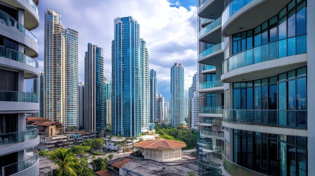 Cityscape, Panama, skyscrapers, modern buildings, apartments, tropical, urban development, real estate, panoramic, view