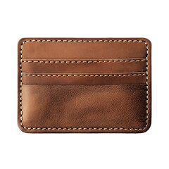Elegant Leather Card Holder on Solid Background