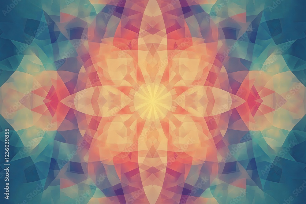 Poster A colorful kaleidoscope pattern shifting in a mesmerizing symmetrical motio