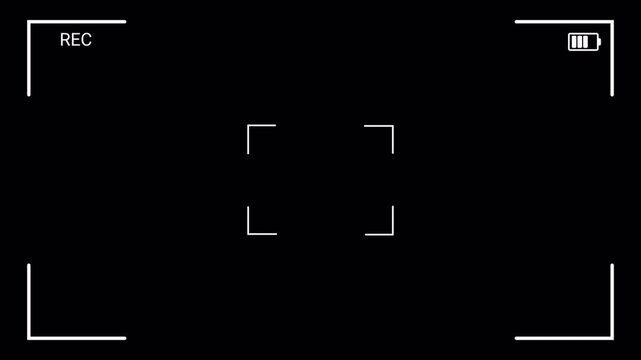 Video camera recorder screen interface with alpha channel, Recording camera screen interface with timer on a transparent background , Camera recording screen overlay