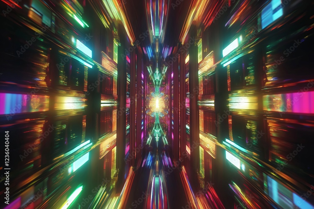 Poster A colorful kaleidoscope pattern shifting in a mesmerizing symmetrical motio