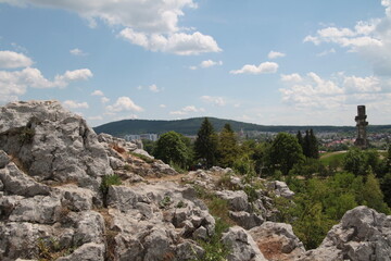 Kadzielnia Kielce, old disused quarries. Views from the top of the city and surroundings. 