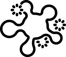 Virus attacking cells, causing inflammation and triggering an immune response