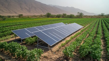 Sustainable Solar Farm Integrated with Agriculture in Arid Landscape