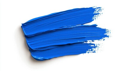 Fototapeta premium Abstract Blue Paint Stroke on White Background