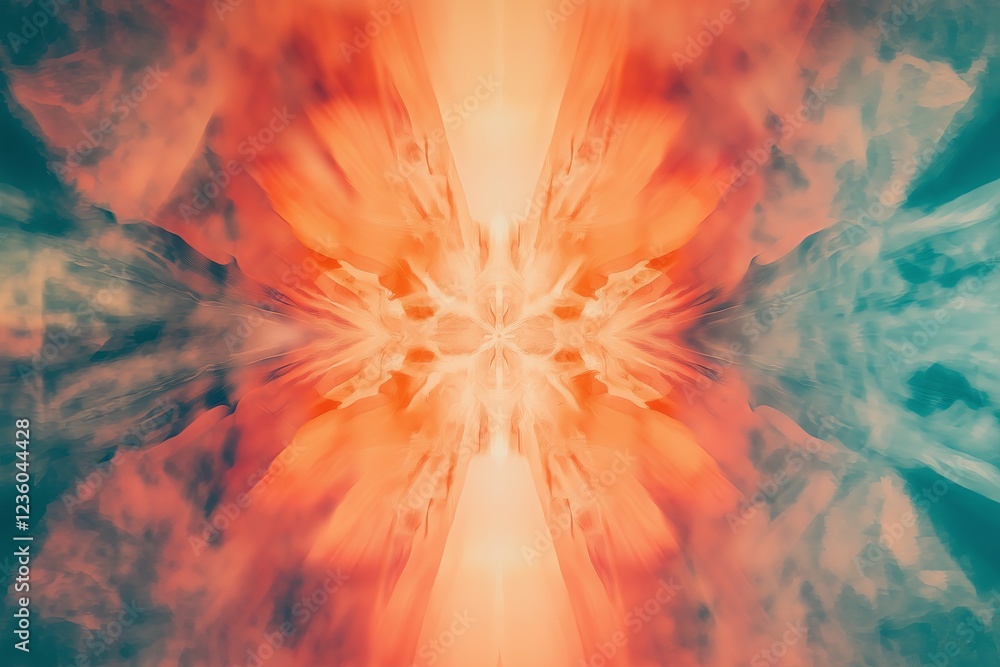 Poster A colorful kaleidoscope pattern shifting in a mesmerizing symmetrical motion