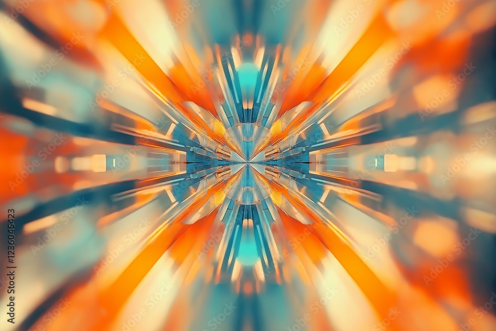 Poster A colorful kaleidoscope pattern shifting in a mesmerizing symmetrical motion