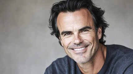 Smiling man portrait, studio backdrop, headshot, website