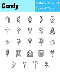 Candy Collection Icon Set Lineart Collection