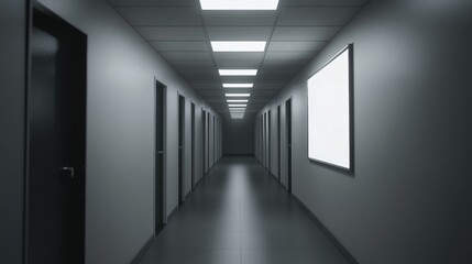 Fototapeta premium Empty Hospital Corridor at Night