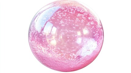 Shiny Pink Bubble: Shiny pink bubble isolated,