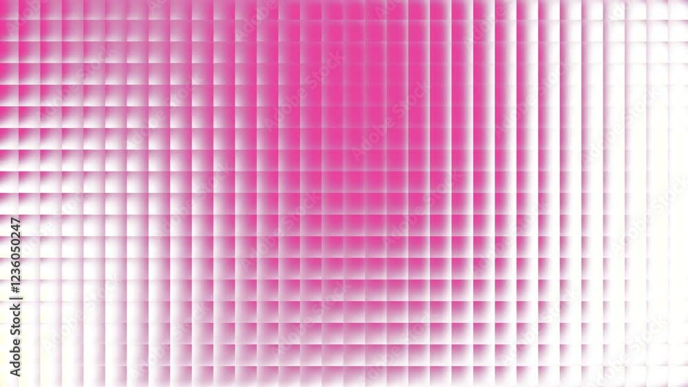 Poster animated mosaic pink glass gradient, seamless loop background. 4k loop pink tile mosaic background