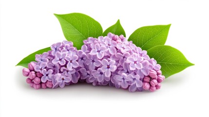 Lilac Bush on White Background. Generative AI