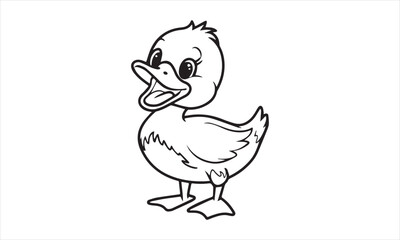 Obraz premium duck icon illustration,duck vector black and white