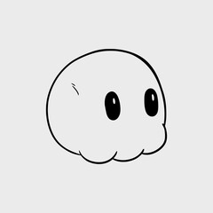 Minimalist Cute Blob Character with Expressive Eyes