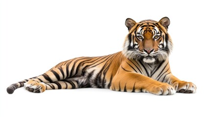 Obraz premium Sumatran Tiger Illustration – Realistic Tiger Isolated on Transparent Background