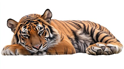 Sumatran Tiger Illustration – Realistic Tiger Isolated on Transparent Background
