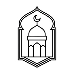 Ramadan Line Art Icon Vector Illustration