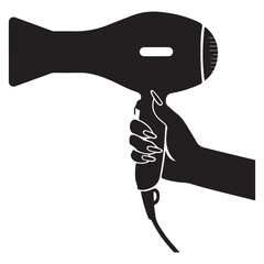 Hair Dryer Silhouette vector illustration, Silhouette Vector Illustration