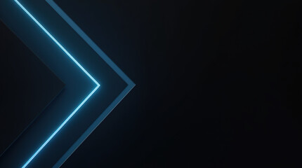 Obraz premium Abstract arrows with blue neon glowing light.