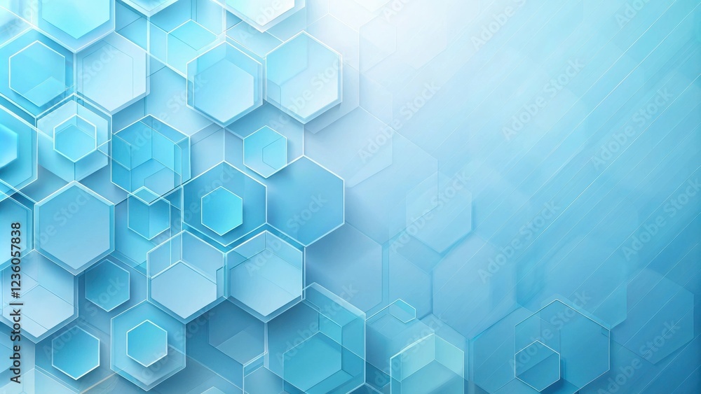 Fototapete abstract hexagon pattern in vibrant blue hues a digital design background for modern and futuristic 