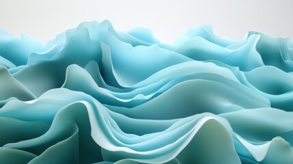 Obraz premium Abstract teal waves flowing, studio backdrop, serene background, website design