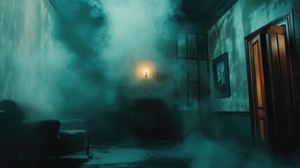 Fototapeta premium Spooky Fog Overlays: Spooky fog overlays, Halloween overlay, realistic smoke fog overlay, gothic, ghost.