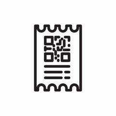 QR code ticket coupon icon vector sign